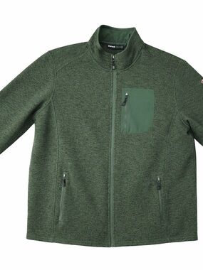 SWISS TECH Green Full-Zip Fleece Jacket with Chest Pocket